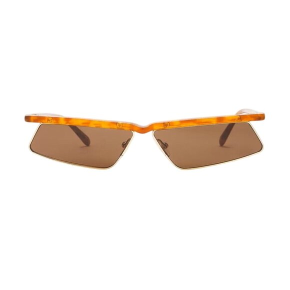 THE ATTICO Aria Sunglasses in Yellow Gold Blonde T-shell Brown New Womens Sunnie - Picture 1 of 15